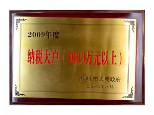 2009年度纳税大户（3000万元以上）